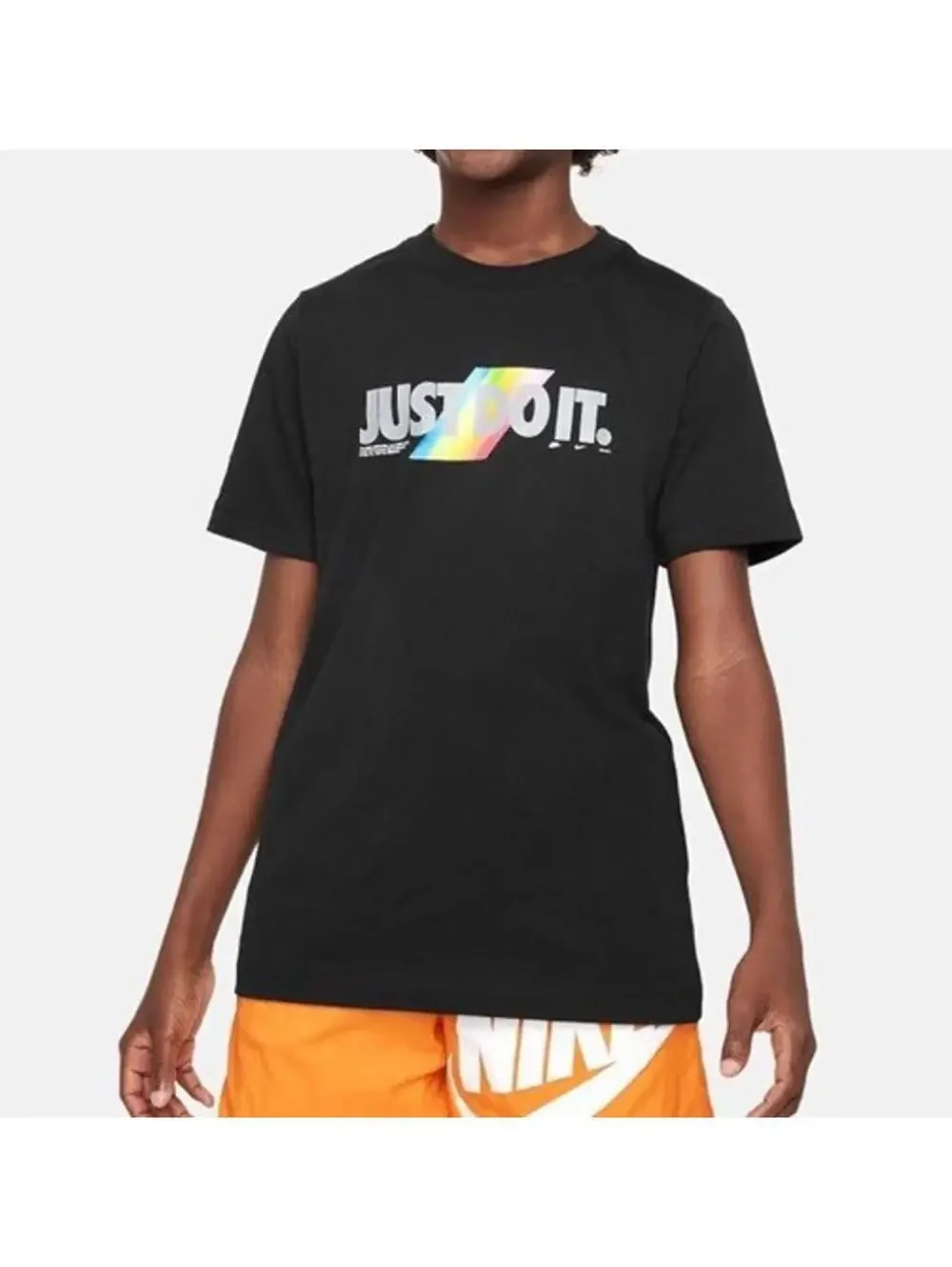 Nike Child Black T-Shirt Art FN9556 010 Just Do It Size L
